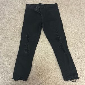 Abercrombie & Fitch Black High Rise Ankle Jeans